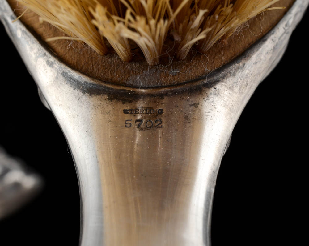 Antique Sterling Silver Hand Mirror and Hair Brush Set