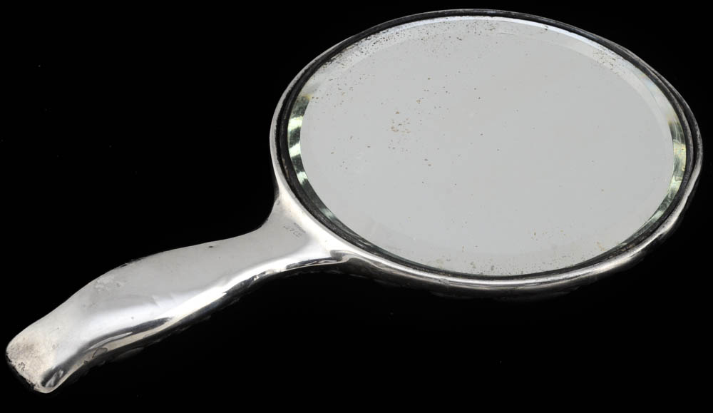 Antique Sterling Silver Hand Mirror and Hair Brush Set