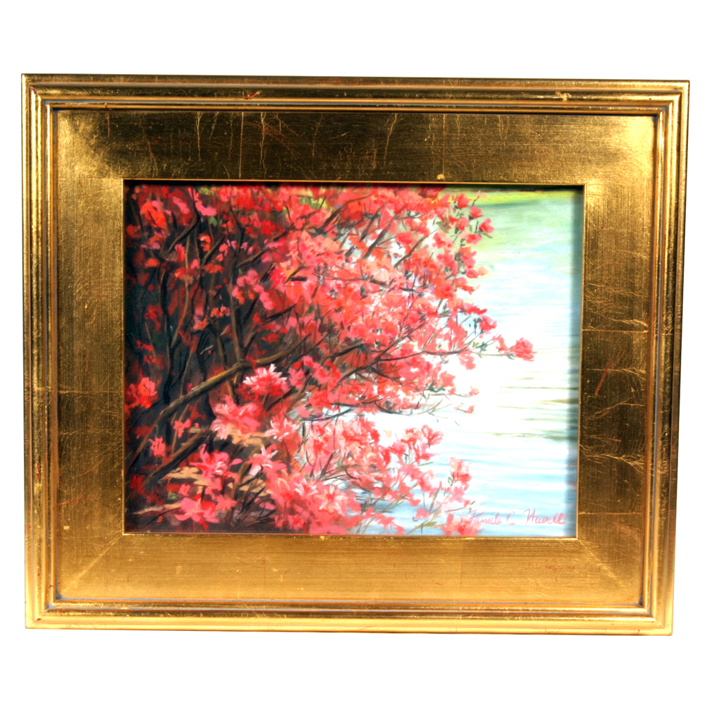 Signed, Original Landscape Chalk Pastel Drawing by Indiana Artist Pamela Newell