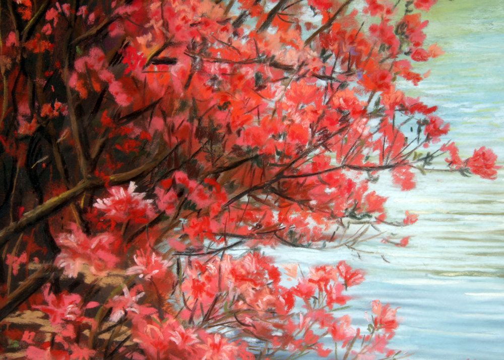 Signed, Original Landscape Chalk Pastel Drawing by Indiana Artist Pamela Newell