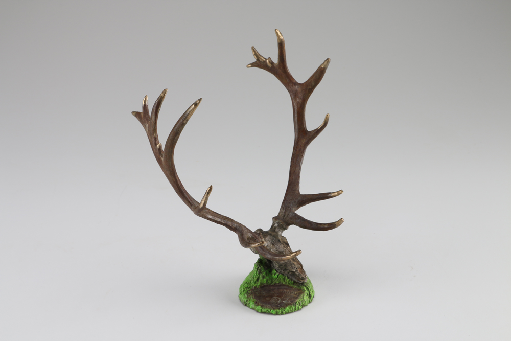 Limited Edition Vic Lemmon "Big Horns Where Eagles Fly" Stag Skull Sculpture