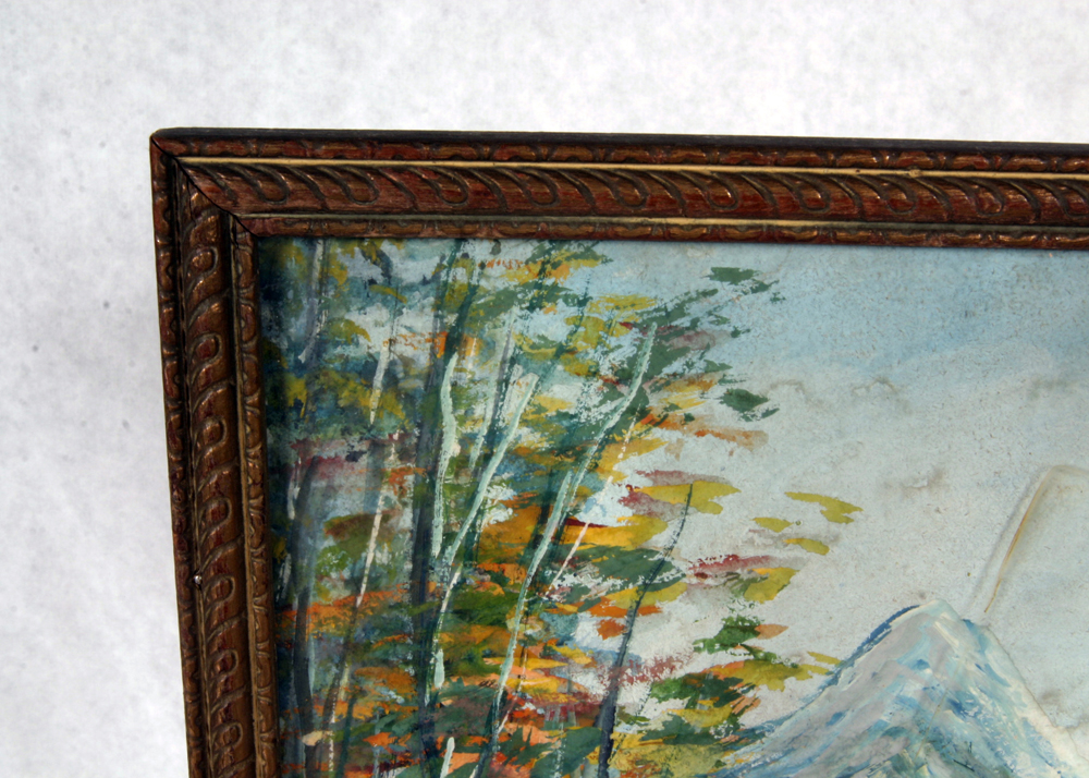 Signed, Original Landscape Gouache Painting by W. Eyden