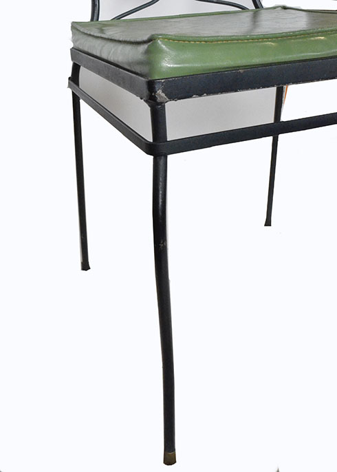 Glass and Wrought Iron Patio Table with Six Chairs