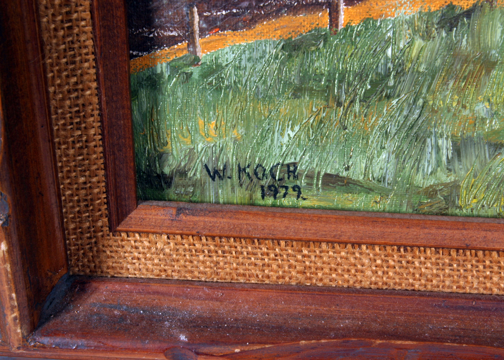 Signed, Original Oil on Board Painting by Indiana Artist W. Koch