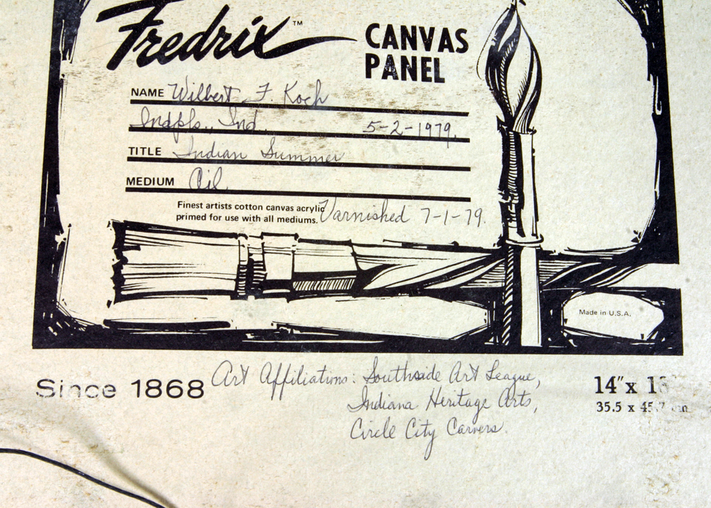 Signed, Original Oil on Board Painting by Indiana Artist W. Koch