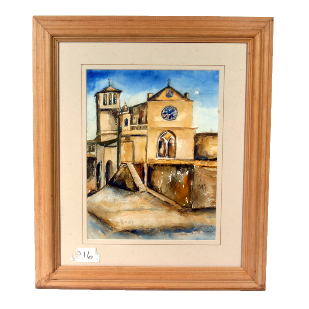 Signed, Original Watercolor by Indiana Artist Marie E. Lutz