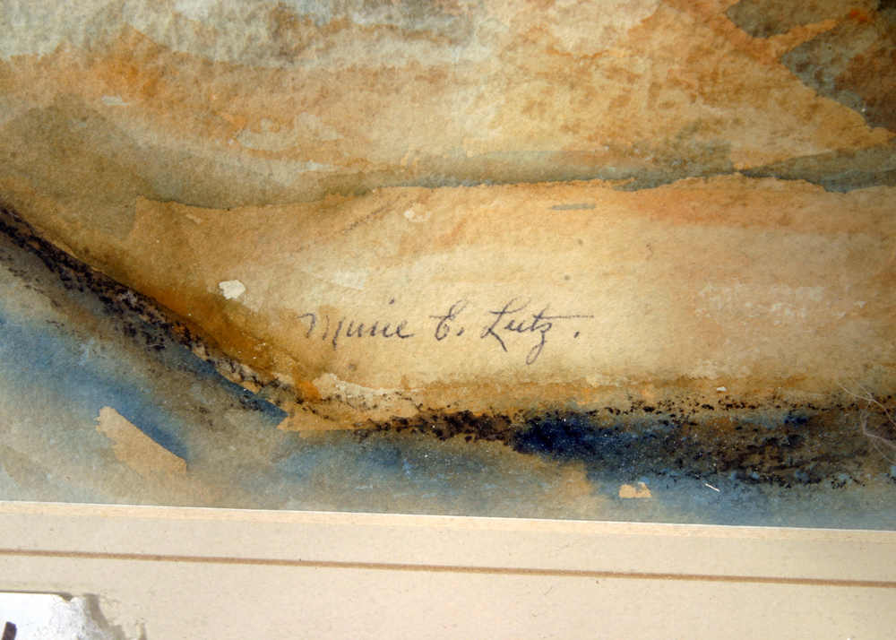 Signed, Original Watercolor by Indiana Artist Marie E. Lutz