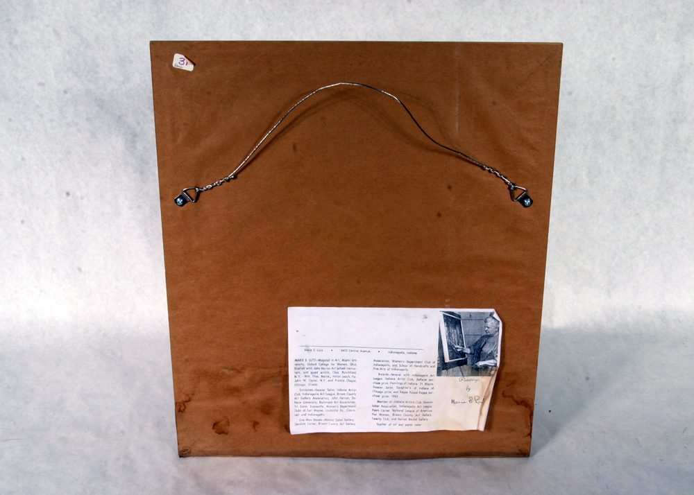 Signed, Original Watercolor by Indiana Artist Marie E. Lutz