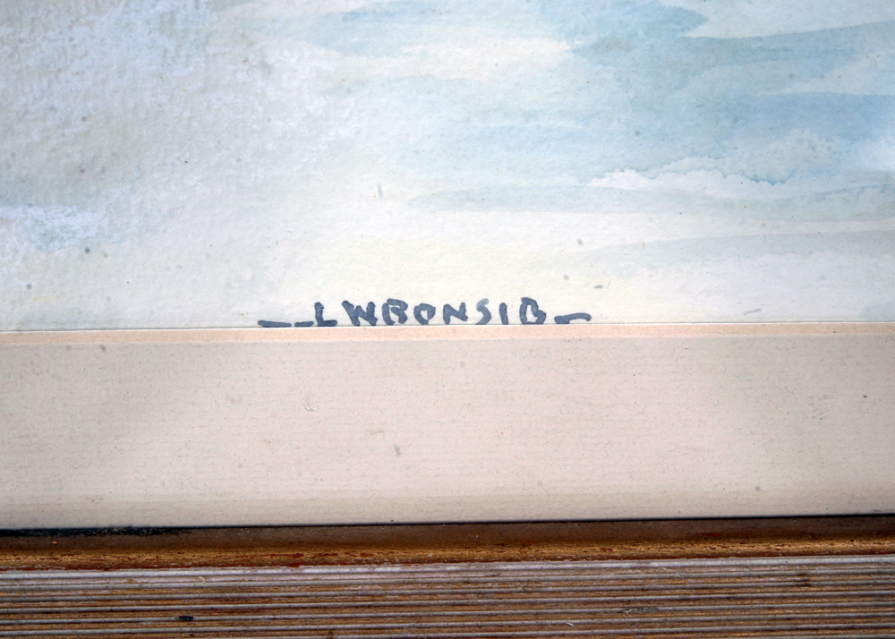 Signed, Original Watercolor of Niagra Falls by Listed Indiana Artist Louis William Bonsib