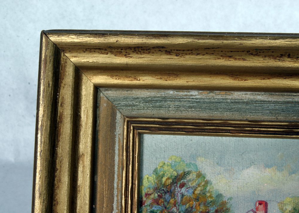 Original, Signed 1941 Oil on Board Painting by Listed Indiana Artist Glenn F. Bastian