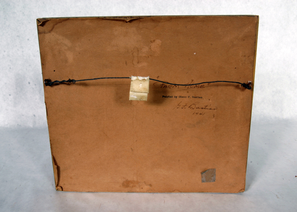 Original, Signed 1941 Oil on Board Painting by Listed Indiana Artist Glenn F. Bastian