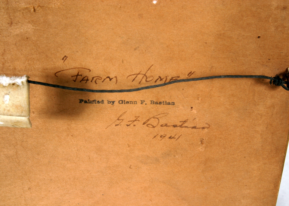 Original, Signed 1941 Oil on Board Painting by Listed Indiana Artist Glenn F. Bastian