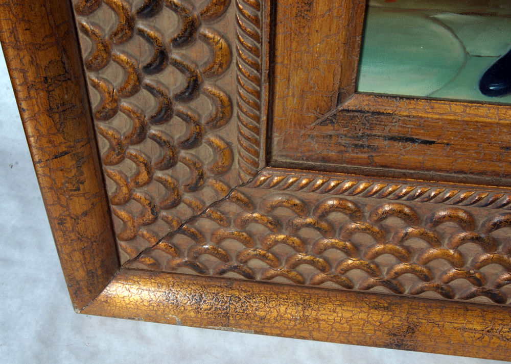 Framed Signed Oil on Canvas Double Portrait Painting