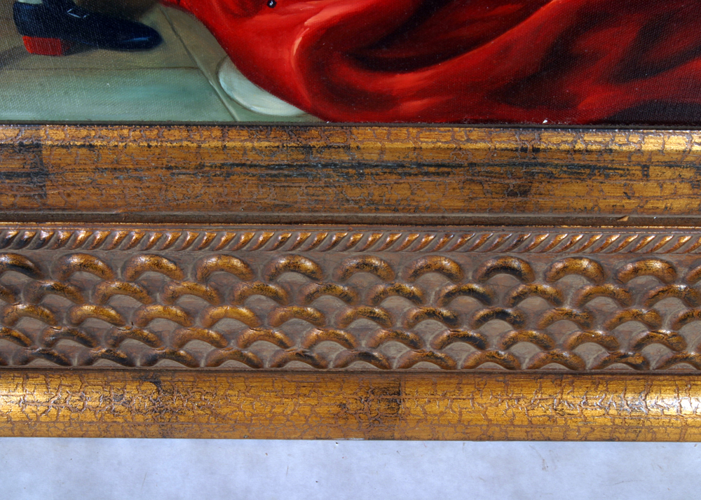 Framed Signed Oil on Canvas Double Portrait Painting