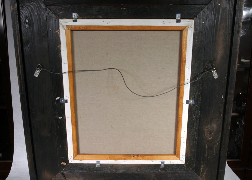 Framed Signed Oil on Canvas Double Portrait Painting