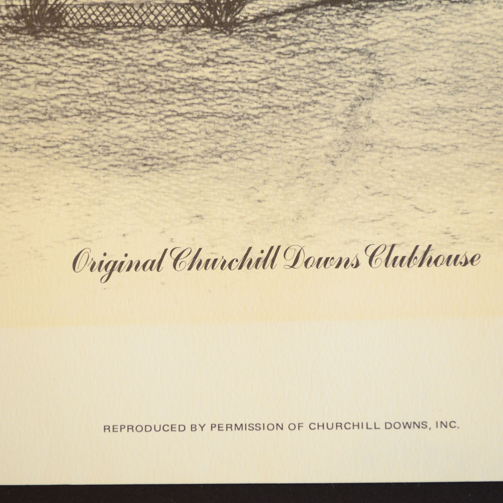 James L. Puckett  "Original Churchill Downs Clubhouse" Offset Lithograph