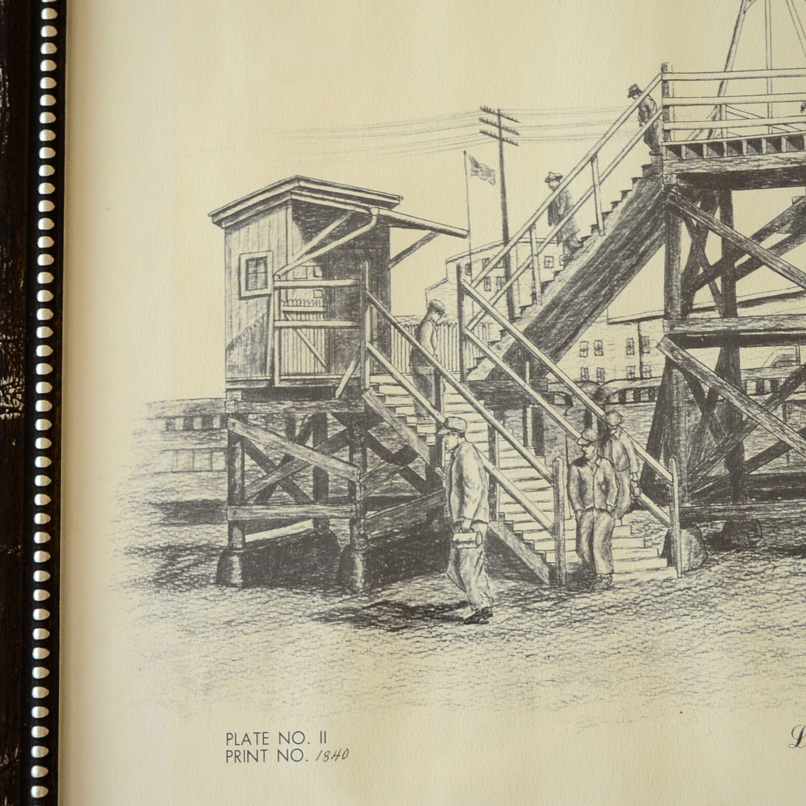 L & N Foot Bridge Framed Offset Lithograph James L. Puckett