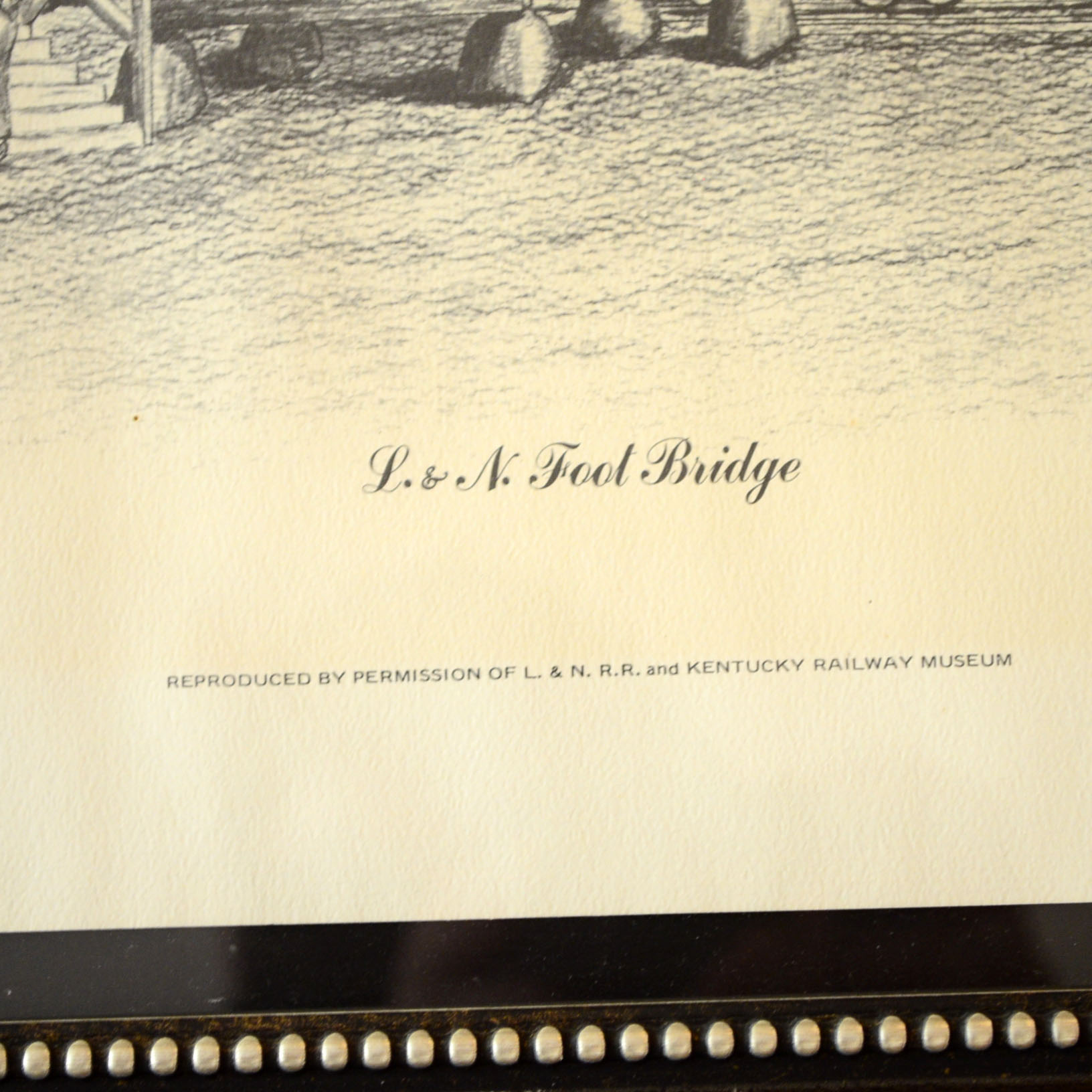 L & N Foot Bridge Framed Offset Lithograph James L. Puckett
