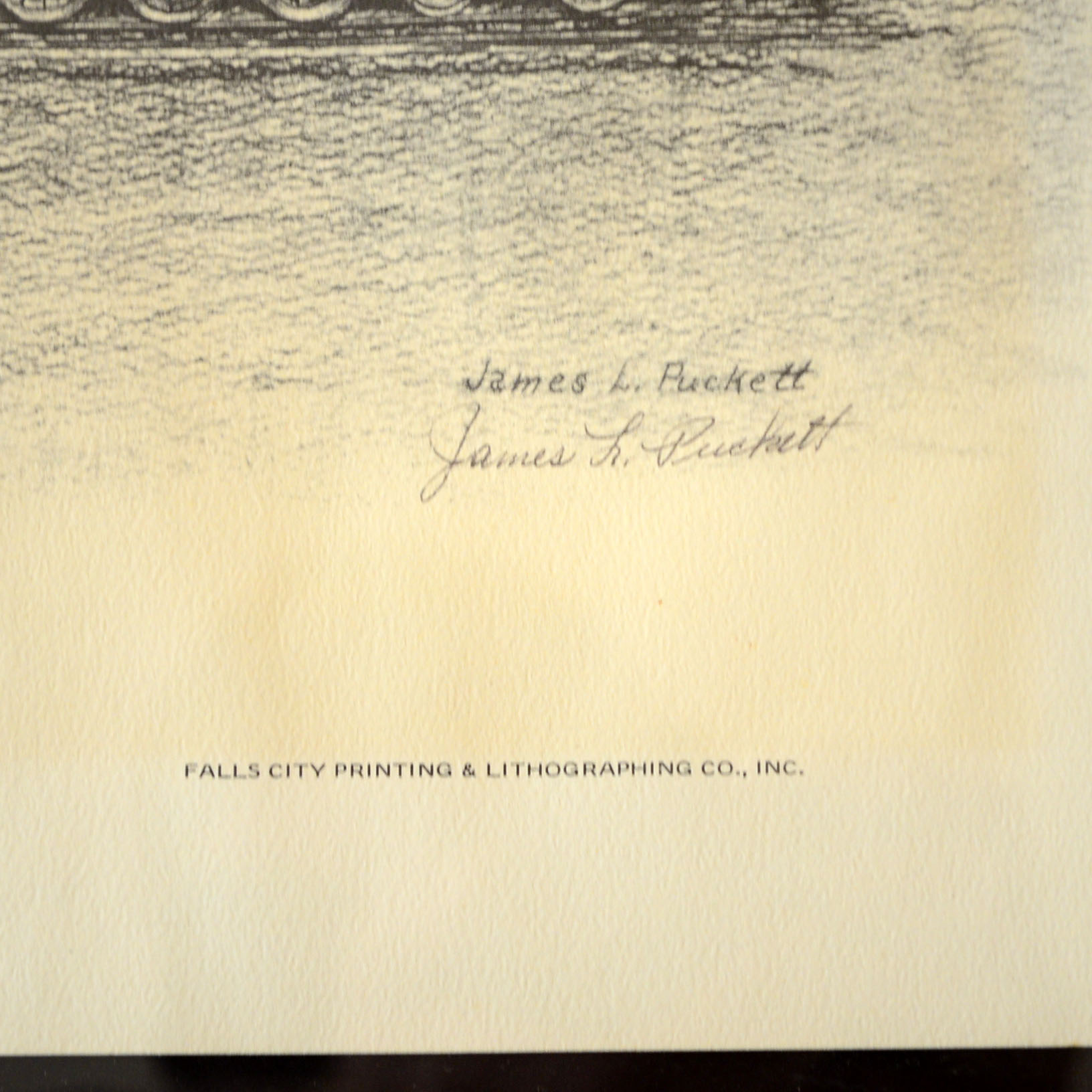 L & N Foot Bridge Framed Offset Lithograph James L. Puckett