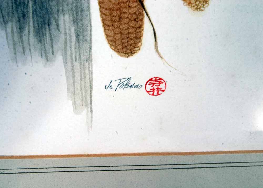 Signed, Original Watercolor of an Owl by Listed Artist Jo Polseno