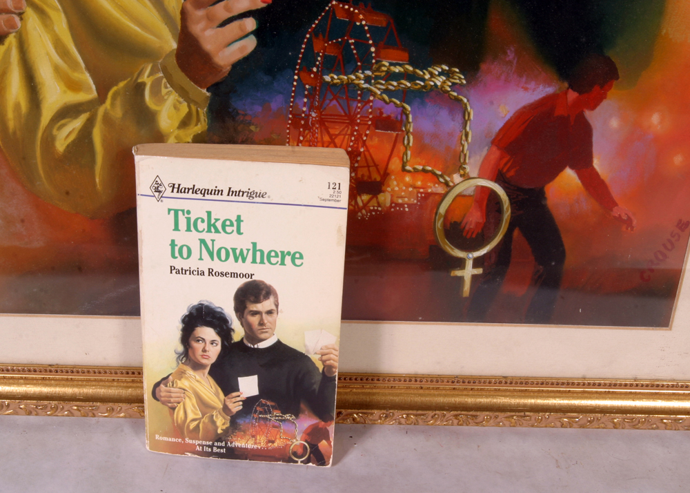 Signed, Original Oil on Board Illustration for a Harlequin Romance Novel by Danny Crouse