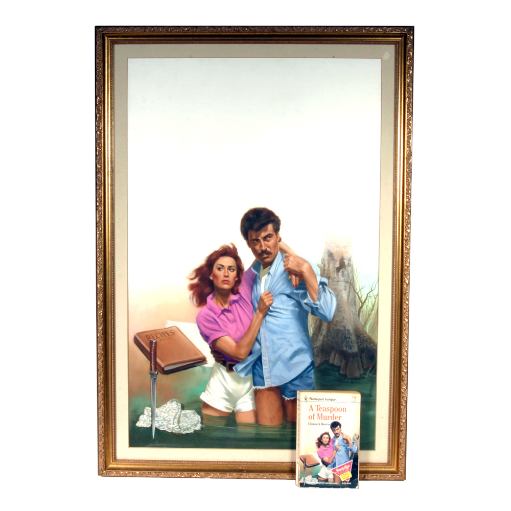 Signed, Original Oil on Board Illustration for a Harlequin Romance Novel by Danny Crouse