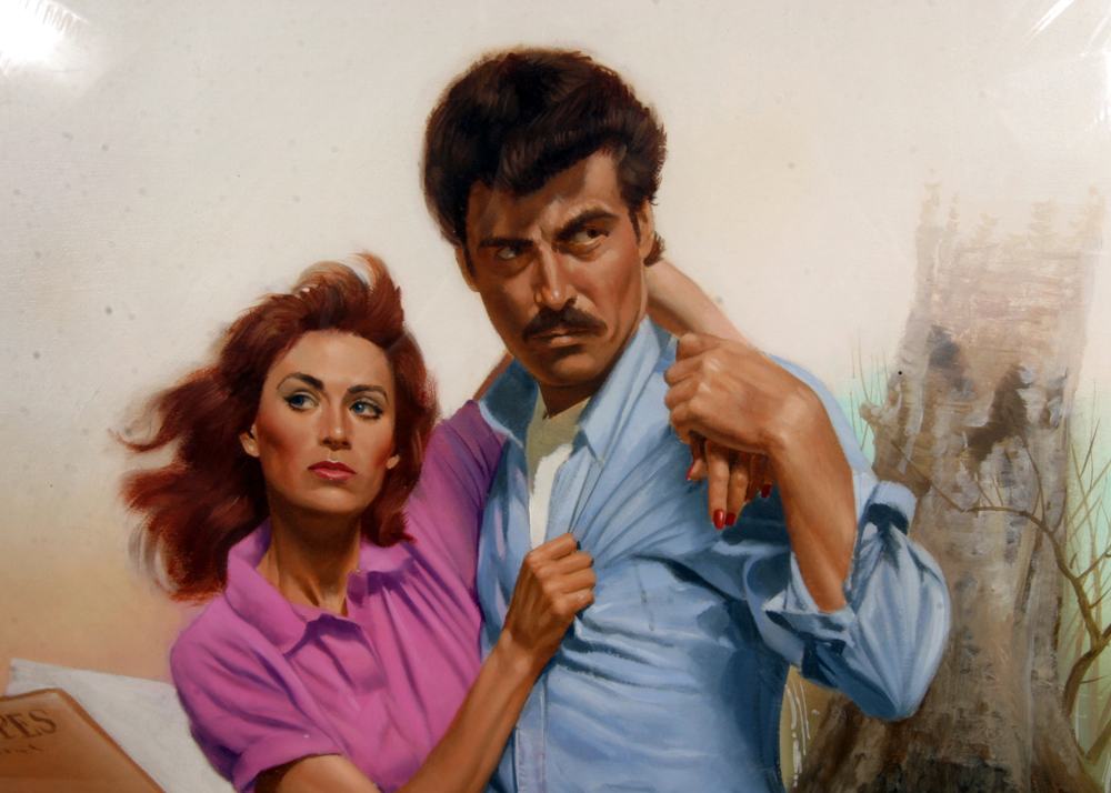 Signed, Original Oil on Board Illustration for a Harlequin Romance Novel by Danny Crouse