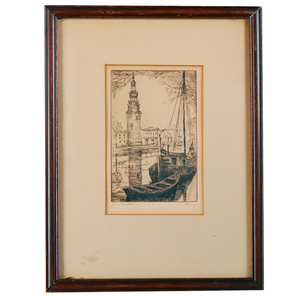 Pen and Ink Drawing Of Amsterdam