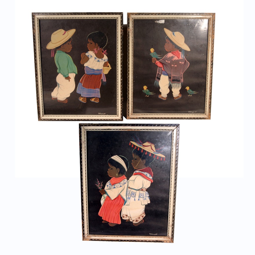 Collection of Framed Vintage Offset Lithograph Betanzos Prints