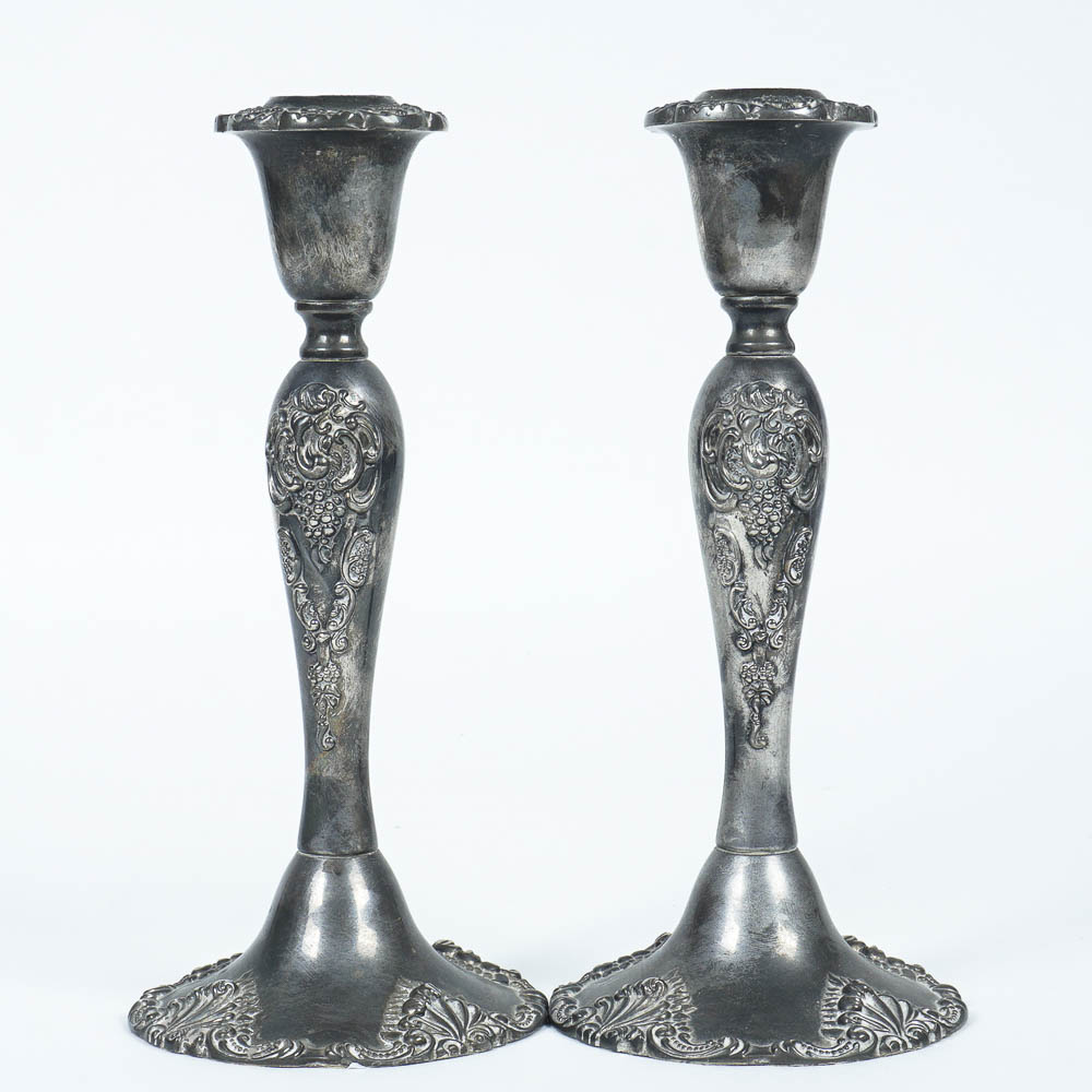 Pair of Godinger Silver Plate Candlesticks