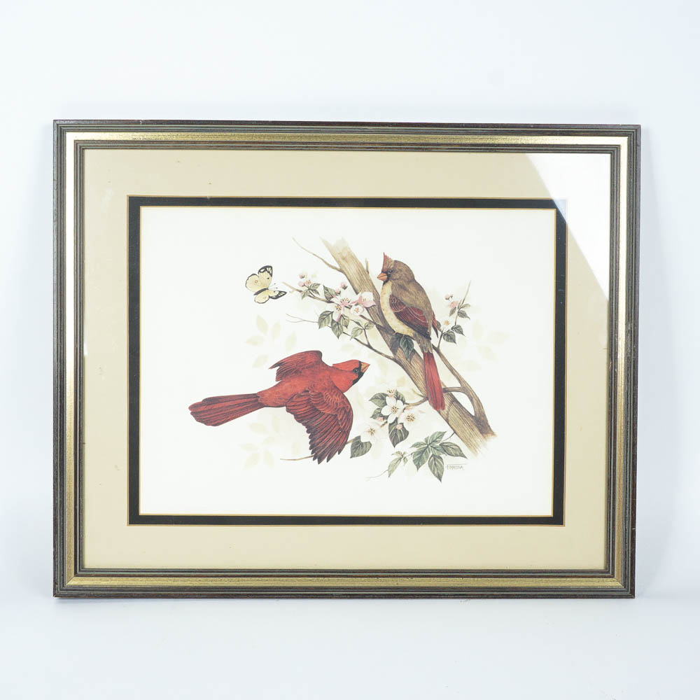F Massa Framed Bird Print