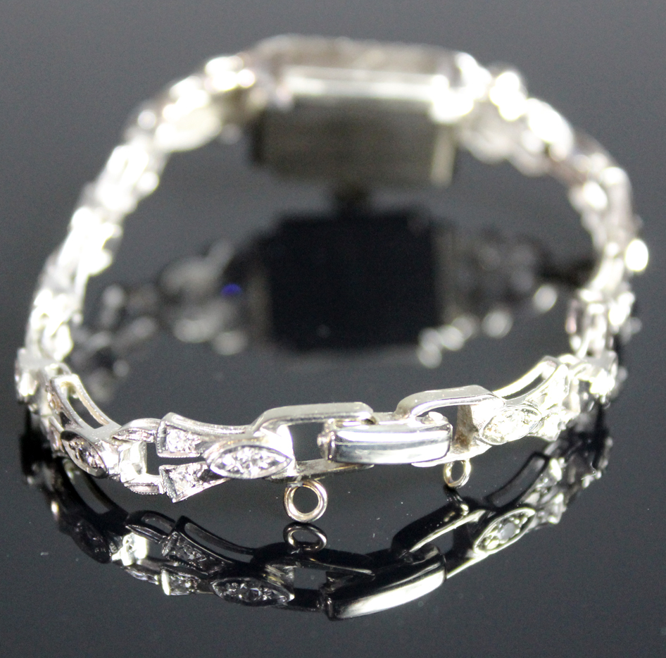 Women's 14K White Gold and Diamond Hamilton Watch