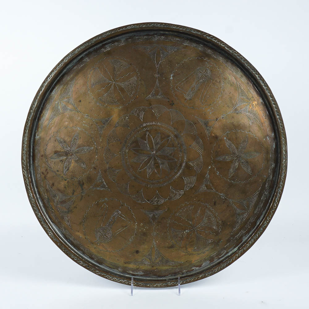 Large Etched Copper Platter