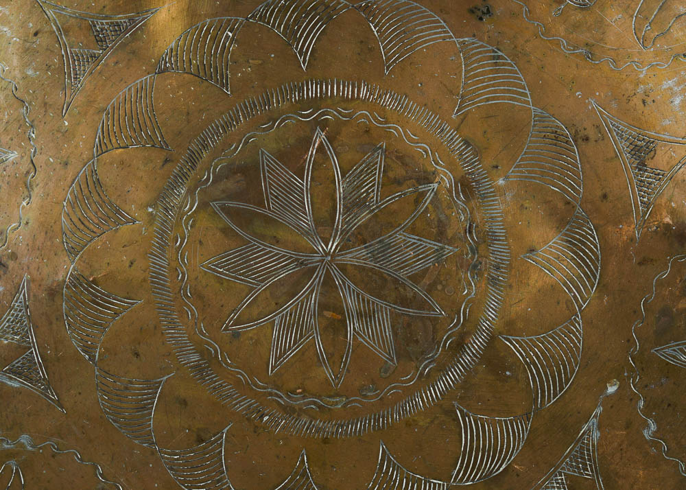 Large Etched Copper Platter