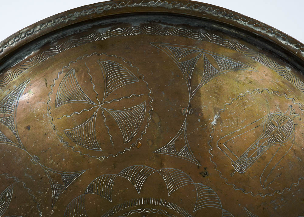 Large Etched Copper Platter