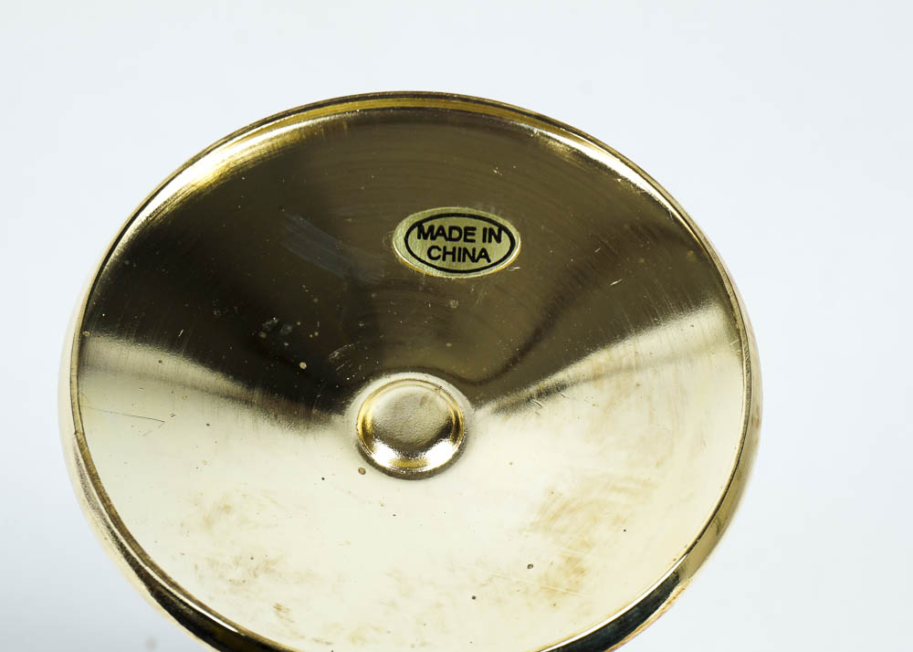 Nine Brasstone Goblets