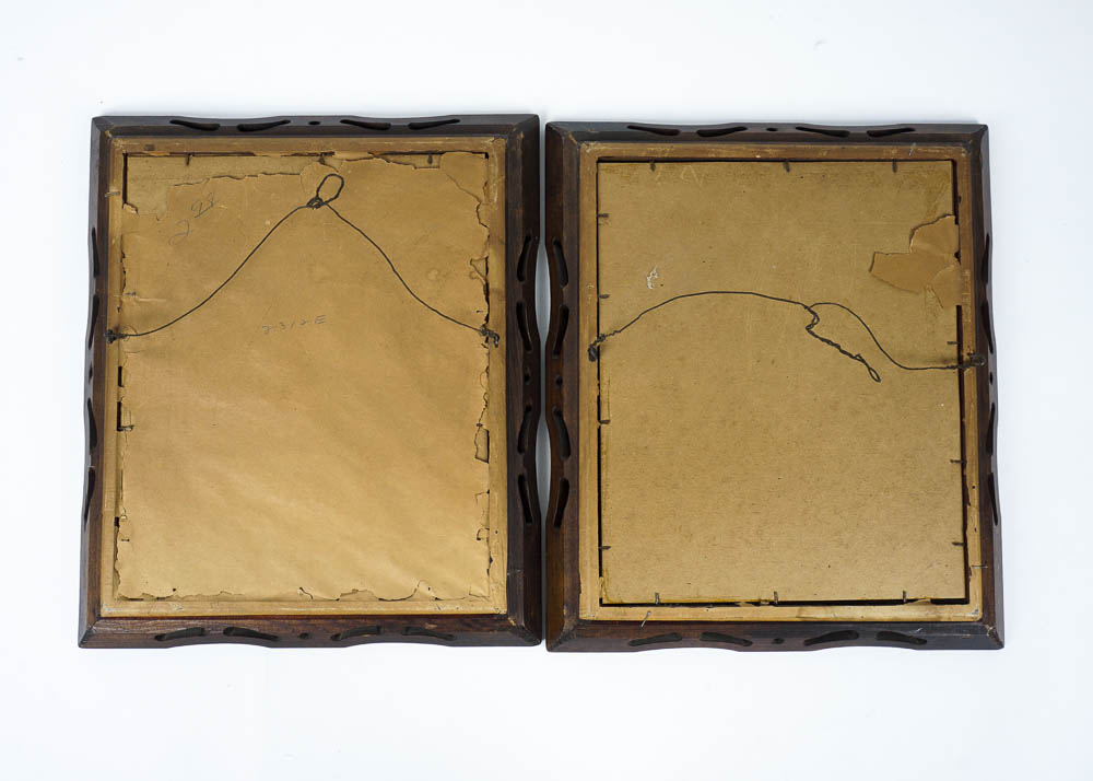 Antique Fashion Prints in Wooden Frames