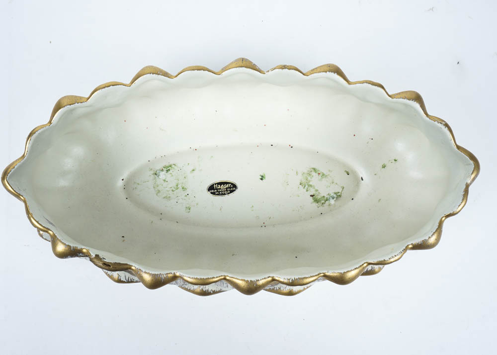 Haeger Gold Tweed Glaze Planter