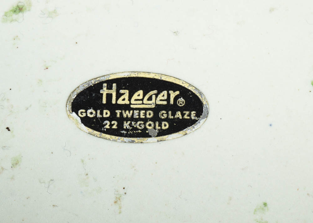 Haeger Gold Tweed Glaze Planter
