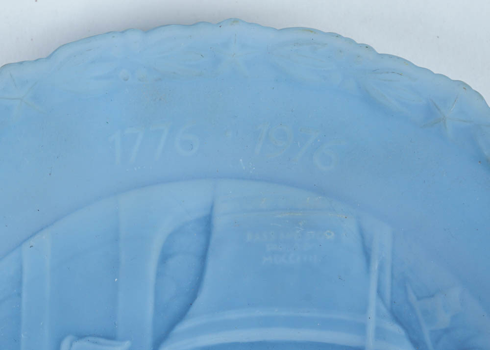 Fenton Pressed Blue Milk Glass