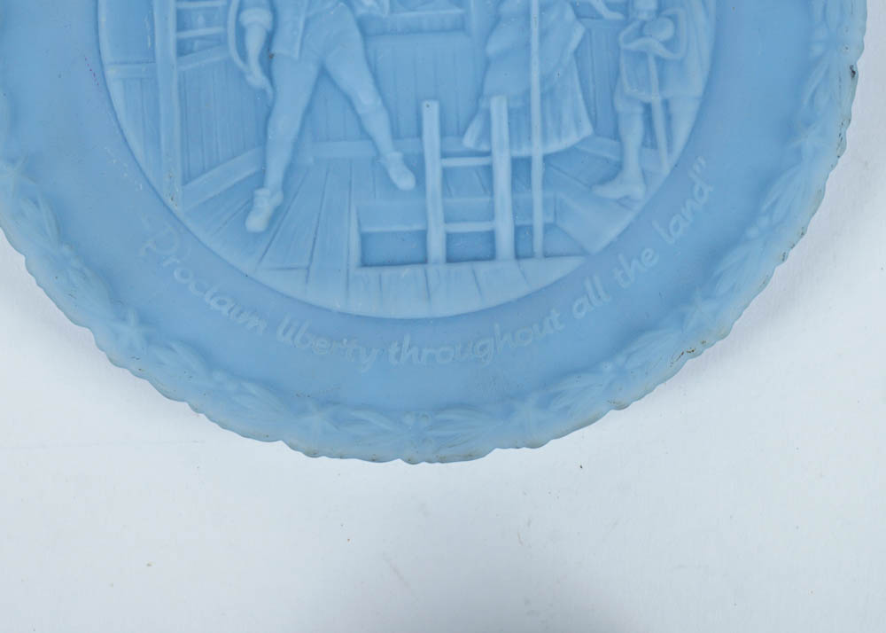 Fenton Pressed Blue Milk Glass