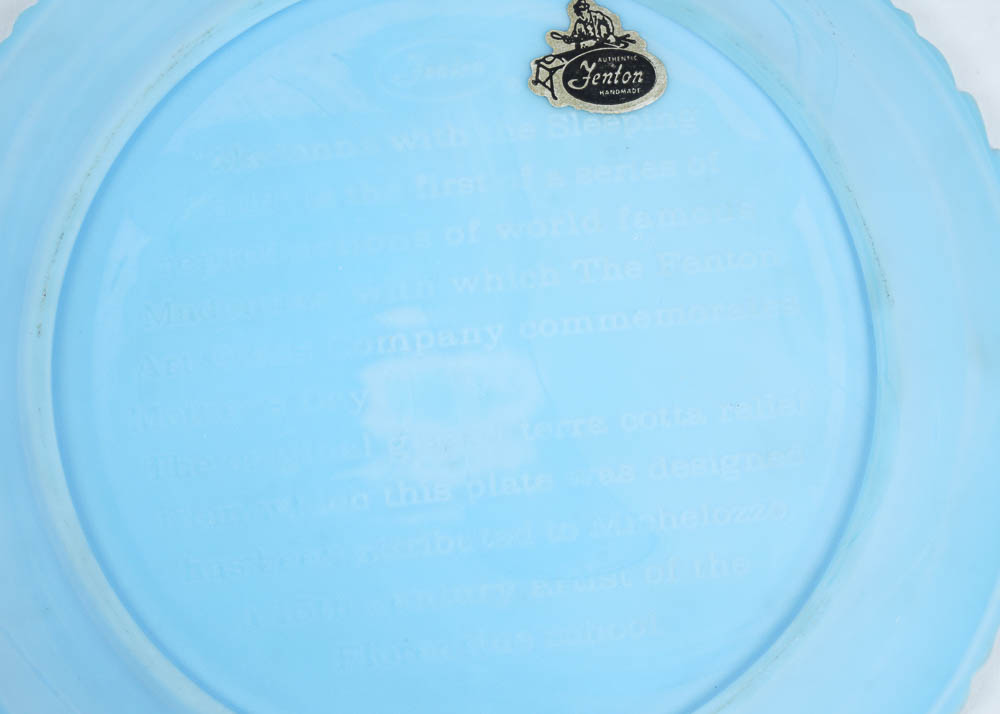 Fenton Pressed Blue Milk Glass