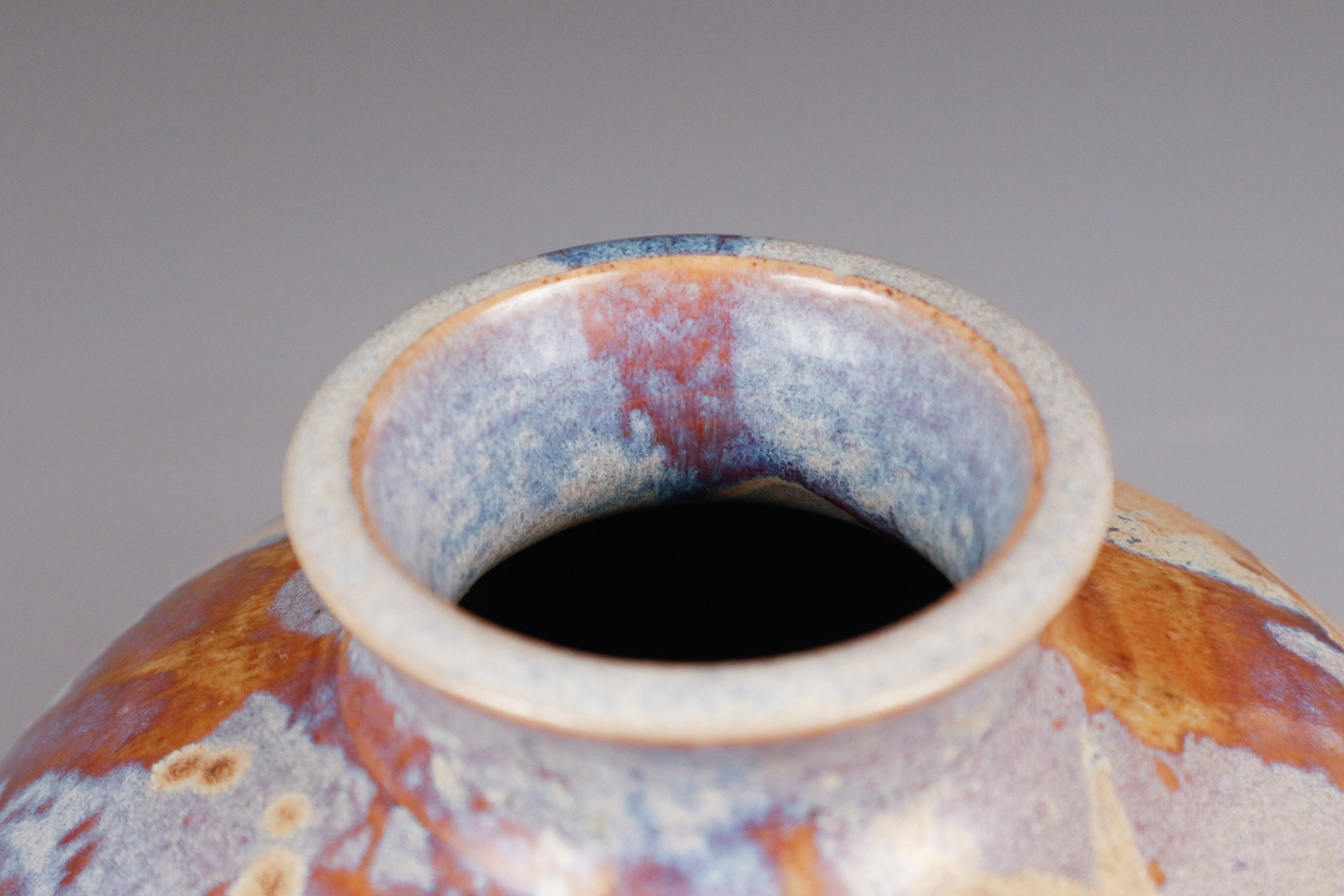 Signed Art Pottery Stoneware Drip Vase