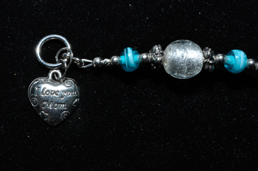 Lampwork Glass Bracelet with Charm