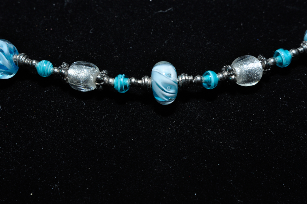 Lampwork Glass Bracelet with Charm