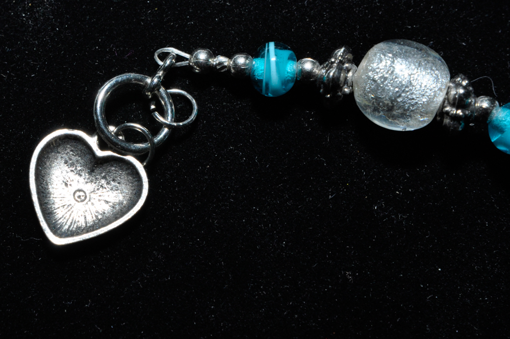 Lampwork Glass Bracelet with Charm