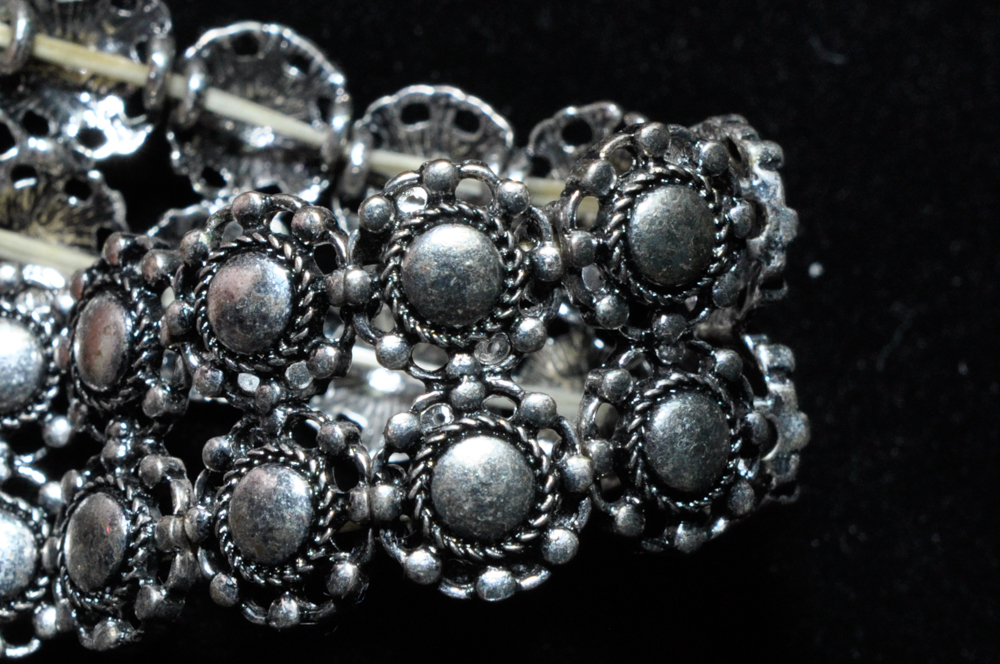 Silver Tone Arm Cuff with Chain Detail