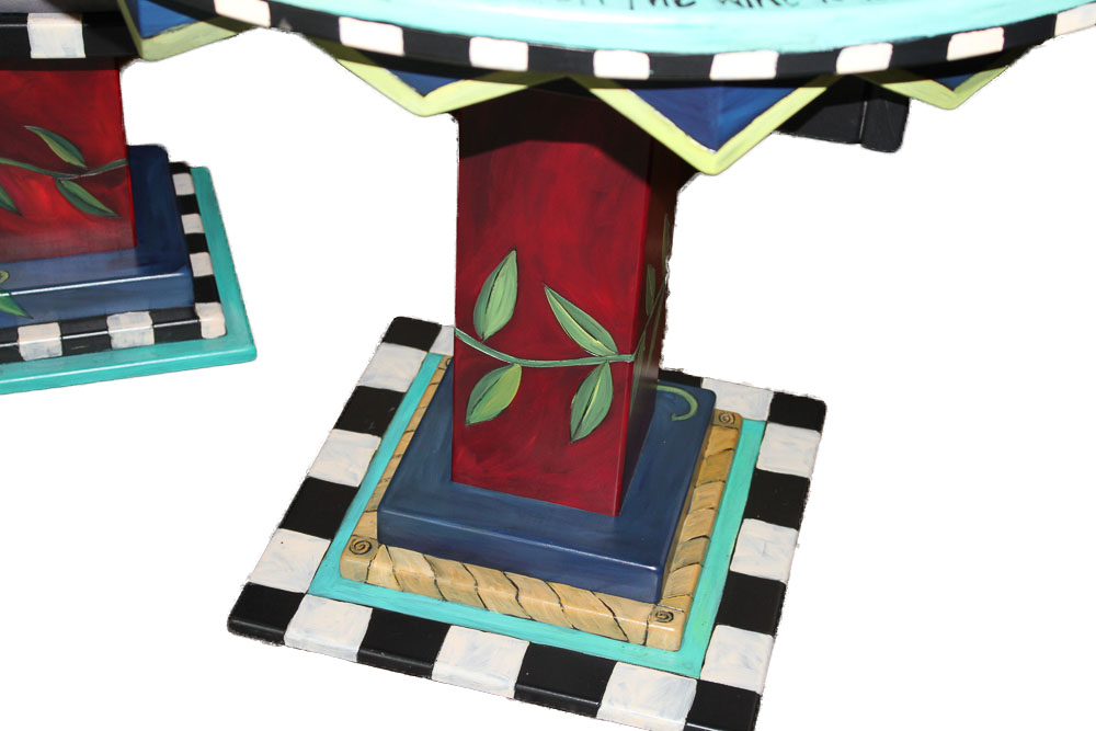 Sticks Painted Bistro Table with Chairs and Game Board