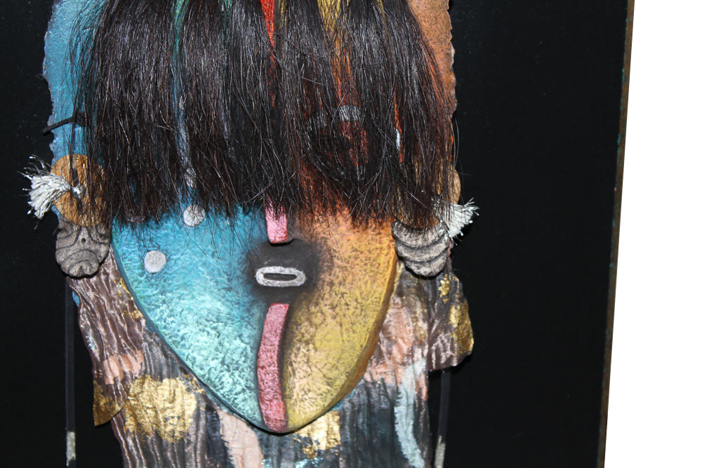 Framed Mixed Media Hanging Mask