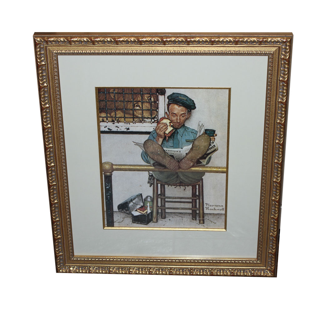 Norman Rockwell "Lion and His Keeper" Giclée on Canvas